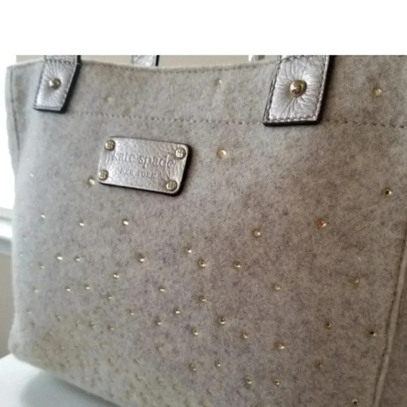 Kate Spade Quinn Frosted Felt Rhinestone 2 Tote Bag - Picture 6 of 11